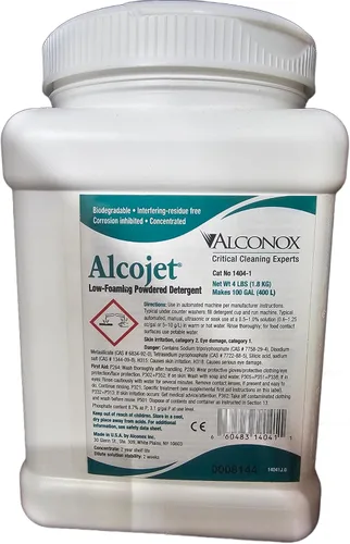 Alconox 1404 Alcojet Detergente en polvo no iónico de baja espuma, caja de 4 libras