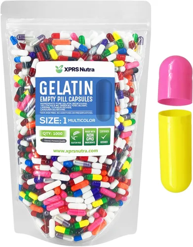 Miniatura 6 de XPRS Nutra Cápsulas vacías de tamaño 1 – 500 cápsulas vacías de gelatina – Pastillas de relleno de cápsulas de bricolaje – Cápsulas de gel de Oro