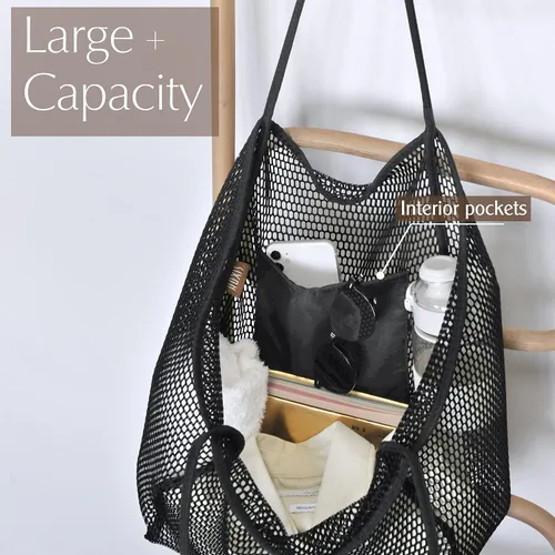 Miniatura 4 de Bolso de hombro para mujer Hoxis de malla, para la playa