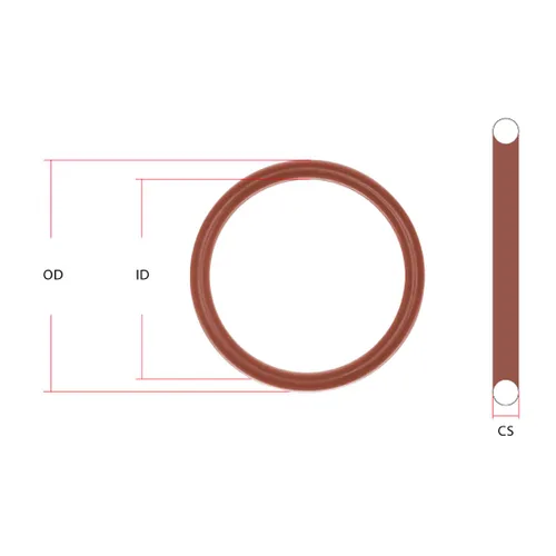 Miniatura 2 de Mr O-Ring 417 Junta tórica de silicona - Durómetro 70A, 3-1/2" ID, 4" OD, 1/4" CS, rojo (paquete de 1)