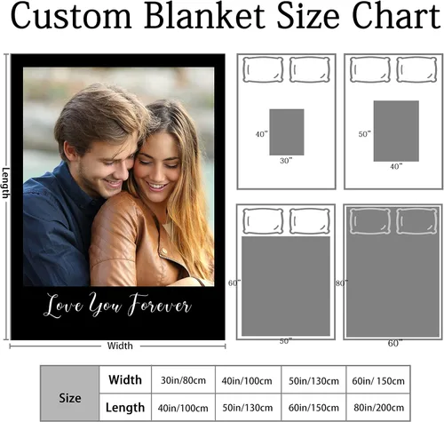 Miniatura 2 de Regalos personalizados para novio, novia, regalo personalizado para marido y esposa, mantas personalizadas con imágenes, manta de fotos