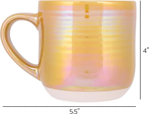 Miniatura 5 de Elanze Designs Taza de café de cerámica con esmalte reactivo brillante de gran tamaño de 17 onzas líquidas para uso diario en la cocina, grado Tono