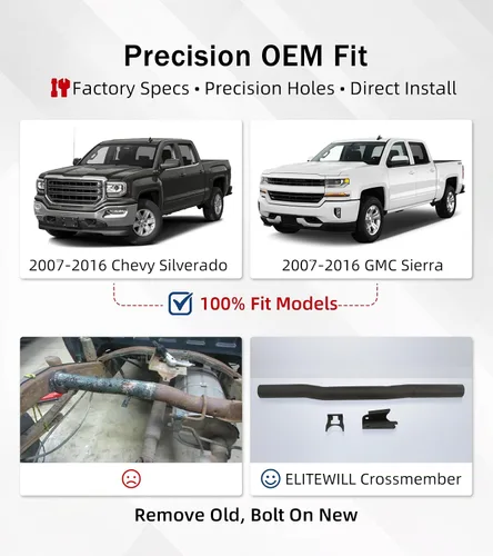 Miniatura 5 de ELITEWILL Soporte de marco trasero para neumático de repuesto para Chevy Silverado 2007-2016 y GMC Sierra 1500 2500 3500