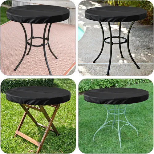 Miniatura 8 de Funda de mesa redonda para exteriores, impermeable, resistente a los rayos UV, para mesas de patio de 28 pulgadas de diámetro, protector