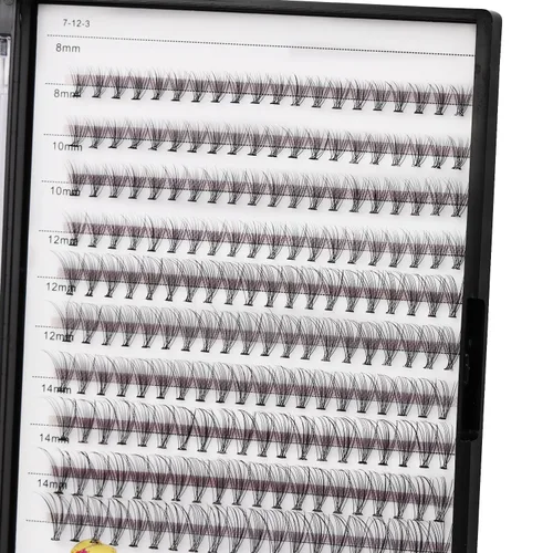 Miniatura 7 de Bodermincer Caja grande de 200 pestañas postizas 10D, 8-10-0.472-0.551 in mixtas de maquillaje profesional individual racimo pestañas postizas