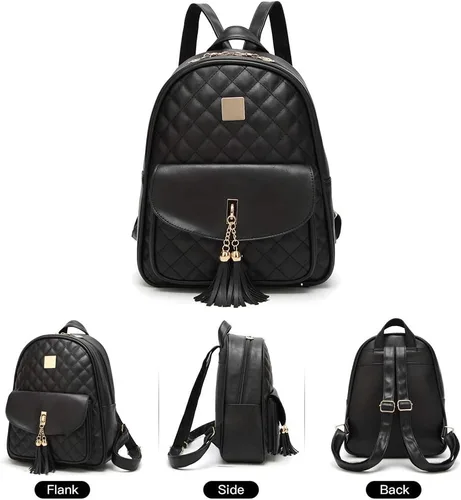 Miniatura 2 de I IHAYNER - Morral informal de cuero acolchado con diseño simple para mujer