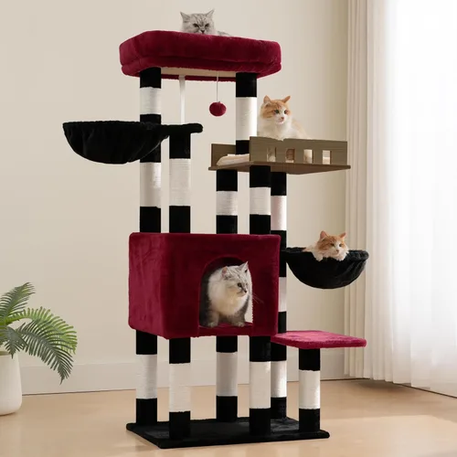 Miniatura 9 de Gitelsnour Árbol para gatos para gatos de interior grandes y adultos, torre para gatos resistente para gatos grandes de 20 libras o más, refugio