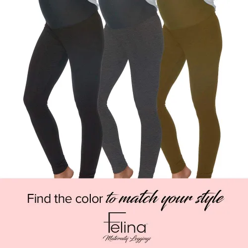Miniatura 6 de Felina Leggings de maternidad suaves y aterciopelados para mujer, pantalones de yoga para mujer, ropa de maternidad (paquete de 2)