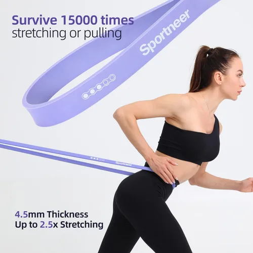 Miniatura 6 de Sportneer Bandas de resistencia para entrenar: bandas de dominadas de 5 a 130 libras, 5 niveles, bandas de ejercicio con asas y anclaje de puerta