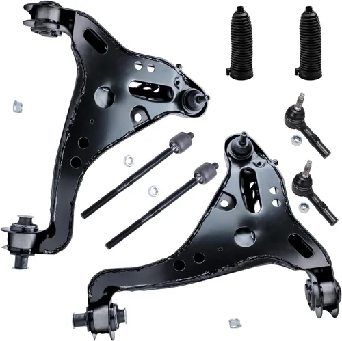 Miniatura 413 de Detroit Axle - Kit de brazos de control de extremo delantero de 8 piezas para Dodge Dakota 00-04, Durango 00-03, 4 brazos de control superior e