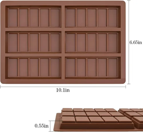 Miniatura 3 de Moldes de silicona para derretir cera de silicona, molde rectangular de barra de chocolate para velas de cera sin mecha, moldes de chocolate