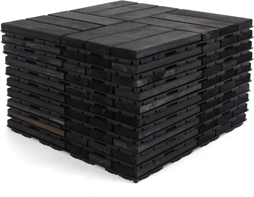 Miniatura 4 de Baldosas de madera de acacia para exteriores, baldosas de patio que se entrelazan.