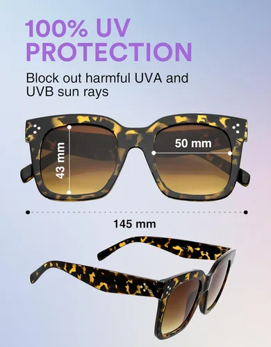 Miniatura 51 de zeroUV - Gafas de sol cuadradas retro de moda de gran tamaño para mujer estilo vintage 1.969 pulgadas