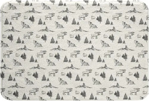 Miniatura 22 de Erosebridal Woodland Animals Bath Mat Bear Deer Wolf Hunting Theme Bathroom Rugs Rustic Cabin Lodge Decor Doormats Floor Mats Farmhouse Wildlife
