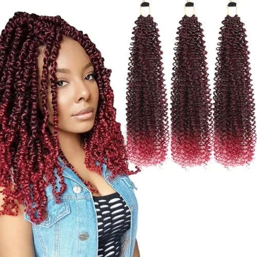 Miniatura 29 de Pelo de ganchillo Ocean Wave de 30 pulgadas, 3 paquetes de cabello trenzado de onda profunda, cabello rizado profundo con ganchillo para mujeres