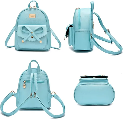 Miniatura 2 de Bonita mochila de piel con lazo para mujer