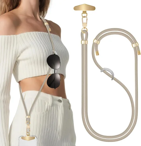 Miniatura 12 de Cordones para teléfono alrededor del cuello, correa cruzada para teléfono celular con hebillas de metal de primera calidad, soporte universal