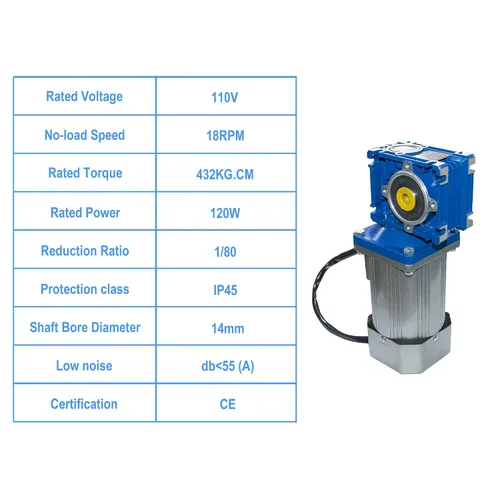 Miniatura 5 de 120W 110V 50/60HZ Motor Reductor de Engranaje de Tornillo de CA de Baja RPM 18rpm de Alto Par con Controlador de Velocidad CW CCW. Relación