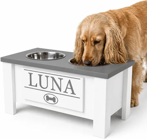 Miniatura 71 de GrooveThis Woodshop Soporte Personalizado de Cuenco Elevado para Perros de Tamaño Grande, Mediano, Pequeño y Extra Pequeño - Cuencos de Acero Negro