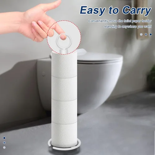 Miniatura 5 de NearMoon Soporte de papel higiénico para baño, soporte independiente con reserva, soporte para 4 rollos de papel higiénico para espacio en Blanco