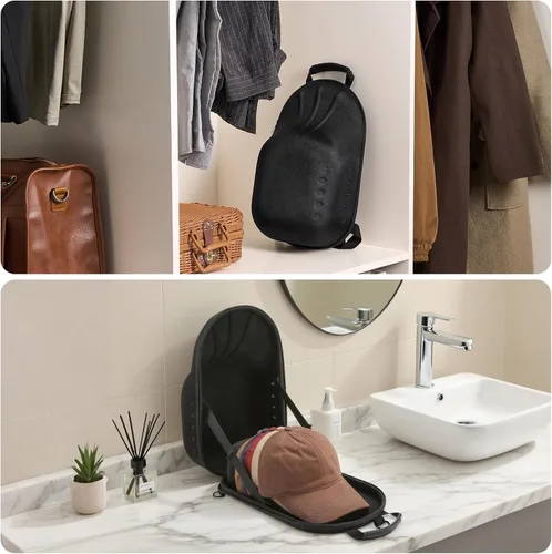 Miniatura 4 de ProCase Estuche rígido de viaje para sombreros, bolsa de transporte de almacenamiento para 7-8 gorras de béisbol, organizador de sombreros soporte
