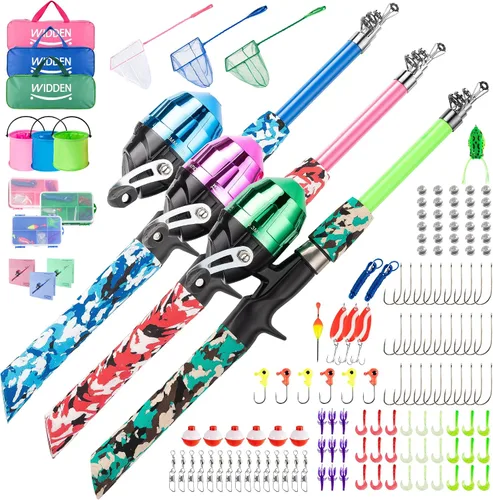 Miniatura 15 de WIDDEN Kids Fishing Pole, Portable Telescopic Kids Fishing Poles for Boys and Girls, Fishing Rod and Reel Combo Kit with Tackle Box, and Fishing