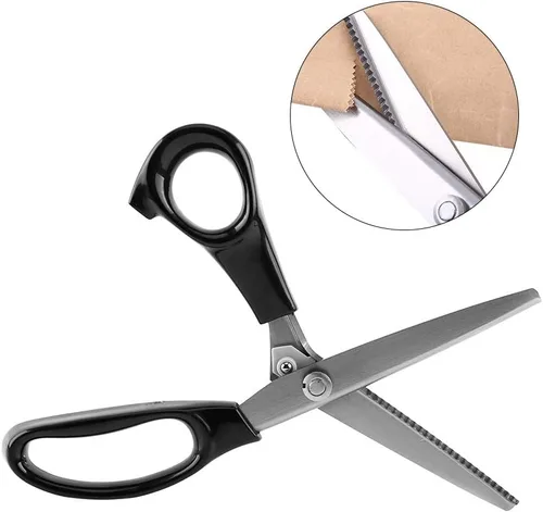 Miniatura 4 de Tijeras de corte en zig zag, tijeras de costura dentadas, tijeras de costura con mango de agarre cómodo para forro de tela, papel y uso artesanal