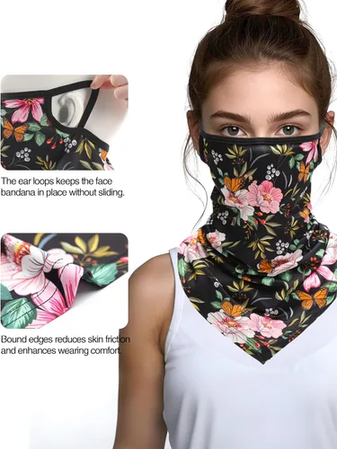 Miniatura 3 de FISHEAL Máscara facial con protección solar UV, transpirable, cubierta facial de jardinería, polaina para el cuello con bucles para las orejas