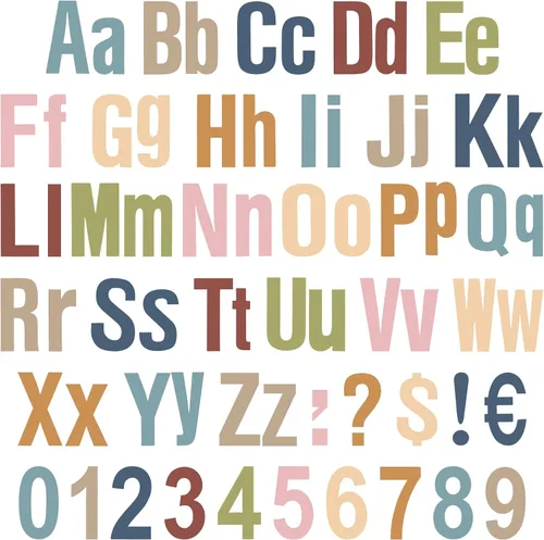 Miniatura 16 de Tenare Juego de 134 letras coloridas del alfabeto de 5 pulgadas, letras del alfabeto, números y recortes de puntuación para tablón de anuncios, Negro