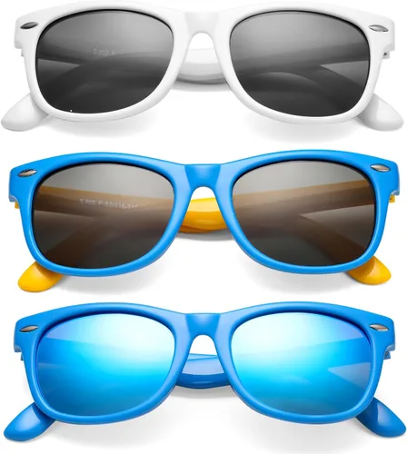 Miniatura 19 de Lentes de sol polarizados para niños y niñas, marco flexible irrompible TPEE con protección UV400 de 3 a 8 años