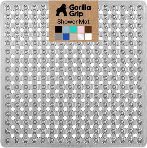 Miniatura 33 de GORILLA GRIP Alfombrilla para bañera patentada, lavable a máquina, con ventosas y orificios de drenaje para mantener las bañeras limpias, suave