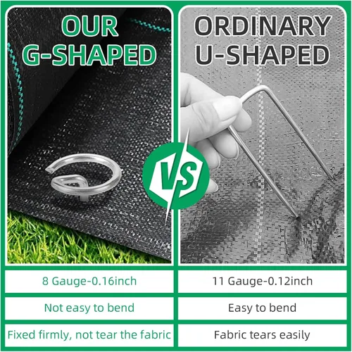 Miniatura 4 de 150 Pack 6 Inch Landscape Staples, Thickened 8 Gauge Circle Top Garden Stakes Heavy Duty Galvanized Landscape Fabric Pins for Securing Weed Barrier