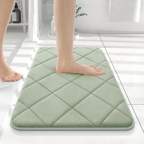 Miniatura 21 de OLANLY Tapete de baño de espuma viscoelástica de 24 x 16 pulgadas, ultra suave y absorbente, lavable a máquina, cómodo tapete de baño para suelo