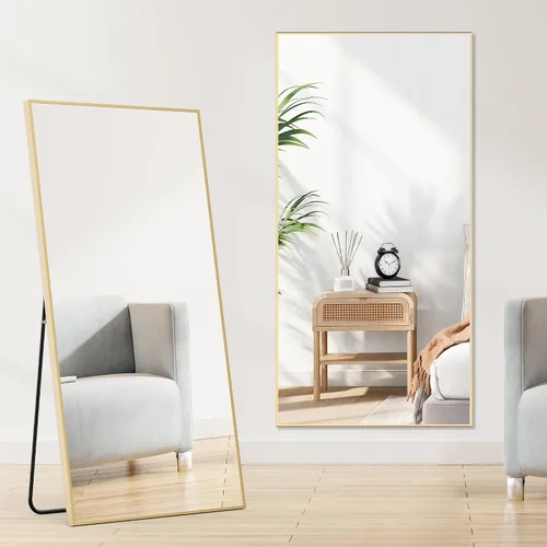 Miniatura 6 de OLIXIS Espejo de longitud completa de 72 x 26 pulgadas para dormitorio, espejo de cuerpo completo con soporte, para colgar o inclinarse para pared
