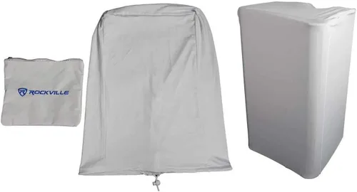Miniatura 10 de Rockville RSC128W Cubierta Blanca de 12" para Altavoz PA DJ, Tela Elástica de Spandex, Resistente al Fuego, Protección contra el Polvo, Se Ajusta a