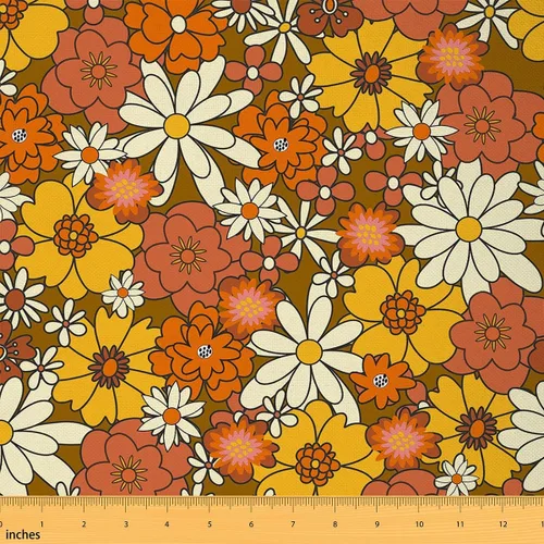 Miniatura 29 de The Yard - Tela floral vintage de copos de nieve de ciervo, oso de ciervo, para niños, adolescentes, estilo granja, animales salvajes, plantas Azul