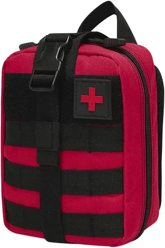 Kit de primeros auxilios, mochila de supervivencia, kit de trauma, bolsa médica EMT, organizador de equipo táctico al aire libre, bolsa Molle de Rojo