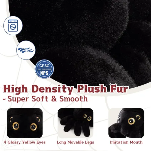 Miniatura 8 de MorisMos Peluche de Araña para Microondas, Animales de Peluche de Arañas Calentables de 1.65 Libras, Peluche Calentable Acogedor Sin Fragancia
