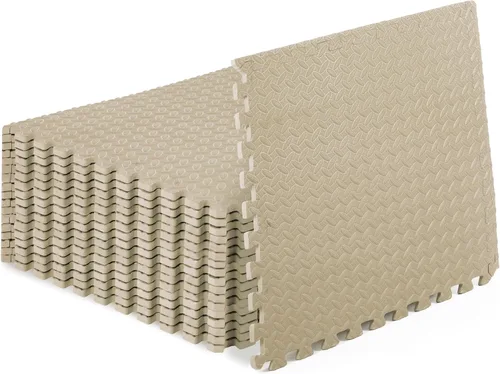 Miniatura 9 de ProsourceFit - Tapete de ejercicio tipo rompecabezas de ½ pulgada, losetas de espuma EVA entrelazadas para gimnasio en casa, para niños, negro, 24 x