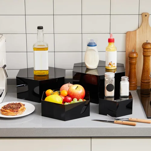 Miniatura 7 de Leinuosen Juego de 7 Elevadores Grandes para Buffet de 6" a 12" Caja de Exhibición de Acrílico Elevador de Mesa de Postres para Catering Soporte
