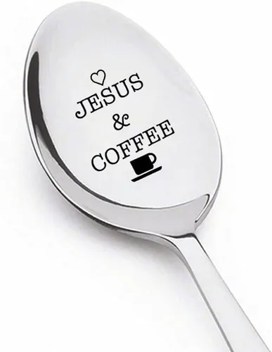 Jesús y cuchara de café regalos para mujeres y hombres, regalo para los amantes del café, regalo para papá, abuela, regalos cristianos para