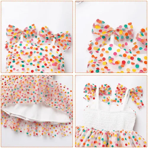 Miniatura 118 de IMEKIS Vestido de princesa de cumpleaños para niña pequeña, confeti brillante, bohemio, arco iris, pastel, sesión de fotos, traje para 1-6T