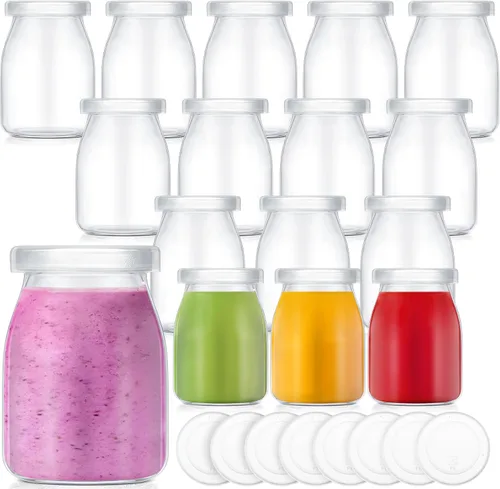 Miniatura 7 de Zubebe Paquete de 6 mini tarros de vidrio de 3 onzas con 12 tapas, tarros pequeños versátiles para recuerdos de boda, manualidades, especias, velas