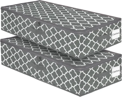 Miniatura 11 de Contenedor de almacenamiento para debajo de la cama, paquete de 3 bolsas de almacenamiento debajo de la cama con tapa, organizador de almacenamiento