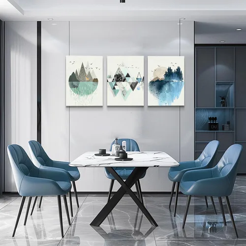 Miniatura 6 de Lienzo decorativo para pared de sala de estar, gran tamaño, geometría abstracta montaña durante el día, impresiones en lienzo para obras de arte