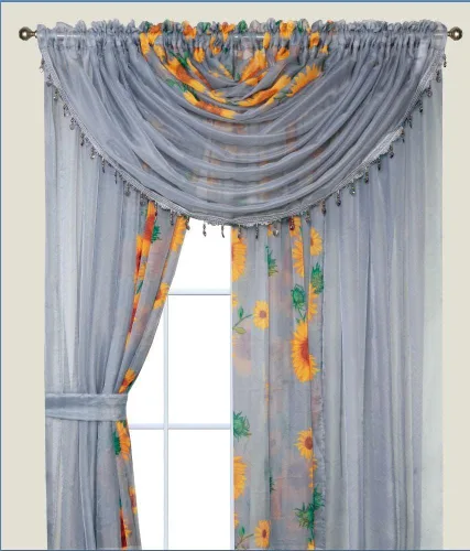 Miniatura 5 de YHSF Cortinas Transparentes Colección Laura – Juego de 4 paneles, 84 pulgadas de largo – Cortinas elegantes para dormitorio y más – Cenefas