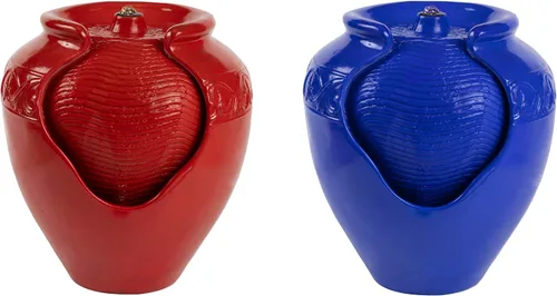 Miniatura 8 de Pure Garden - Fuente de agua para frascos, para interiores o exteriores, con aspecto de cerámica, función de agua de resina con bomba eléctrica