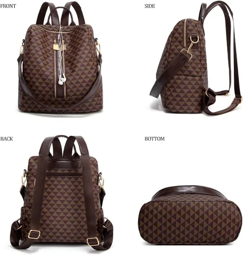 Miniatura 5 de Makes - Mochila multiusos para mujer, de piel sintética, y diseño convertible con monedero, 2 piezas