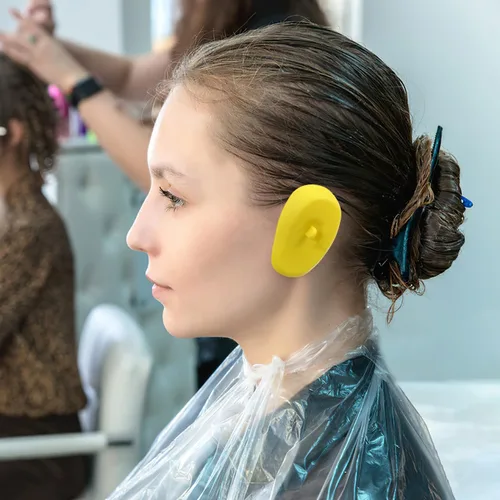 Miniatura 9 de FOMIYES 4 pares de fundas impermeables de silicona para los oídos, protectores de oídos resistentes al calor para tintes para el cabello