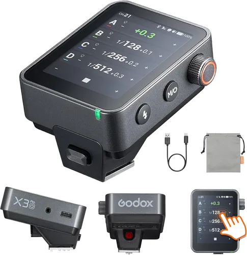 Miniatura 11 de Godox X3 Pro C X3 PRO-C TTL Disparador de flash inalámbrico para cámara Canon, transmisor de flash de pantalla táctil LCD de 2.4 GHz, batería
